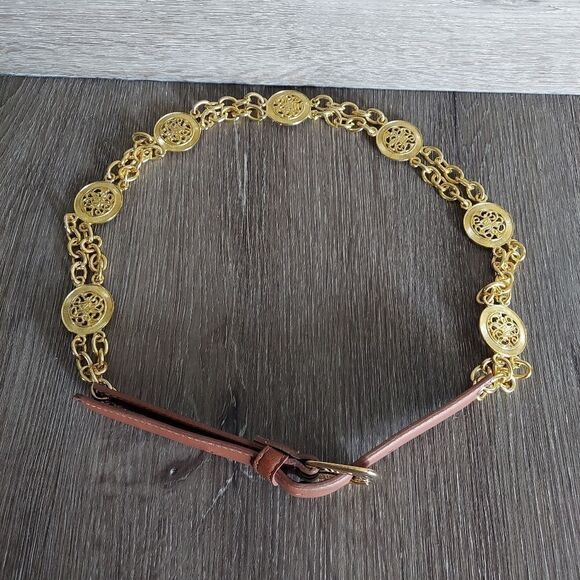 Vintage Brown Gold Tone Chain Belt 39.5" Long - Picture 3 of 7